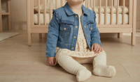 Ensemble 2 Pièces : Veste en Jean & Robe Fleurie - Bébé Fille (George) + Collant GRATUIT