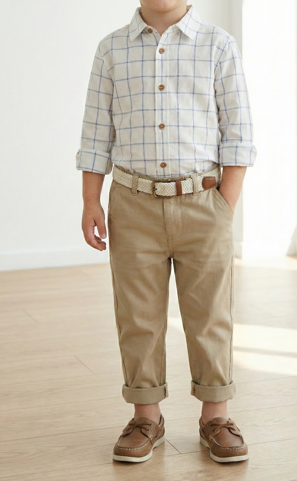 Ensemble 3 Pièces Tommy Bahama : Chemise à Carreaux, Chino & Ceinture